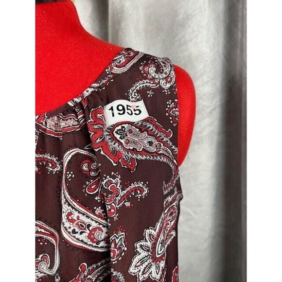 LOFT Outlet Women's Paisley Blouse Short Sleeve Top Medium - Picture 2 of 6
